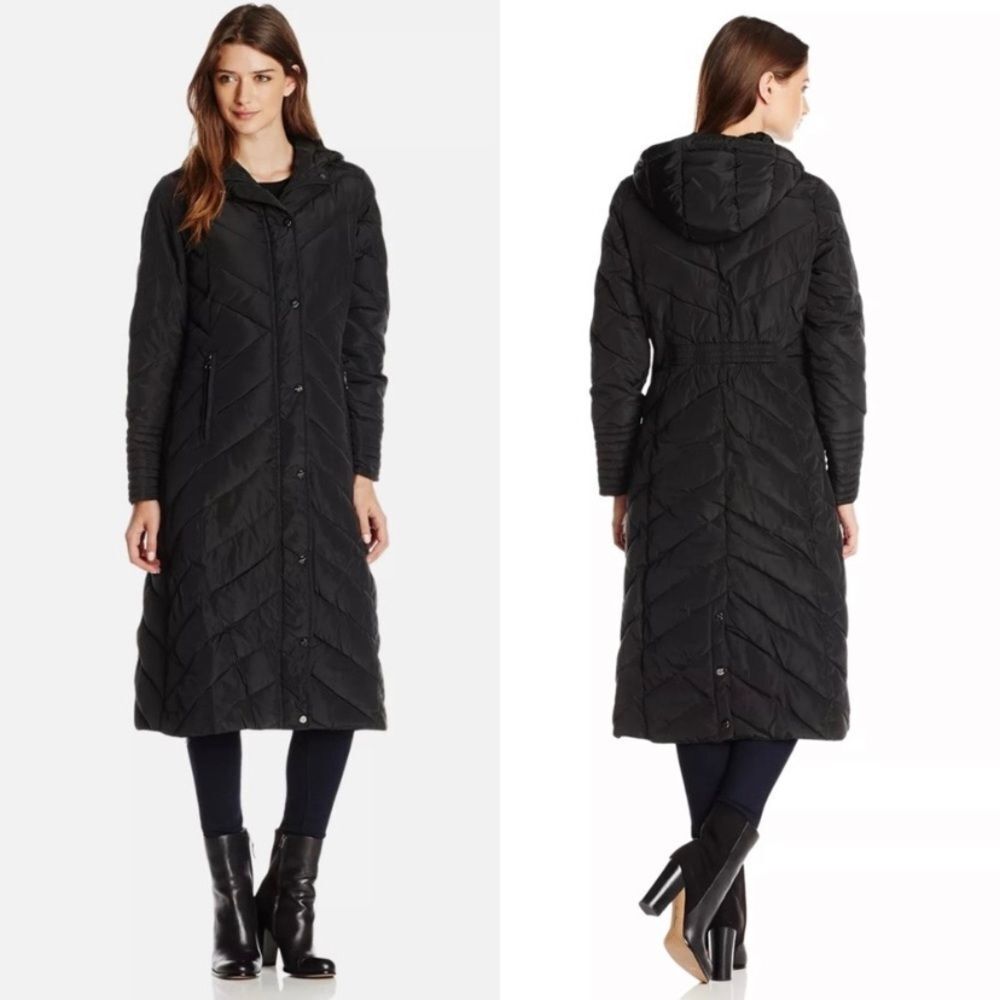 NWT Madden Girl Juniors Black Long Puffer Coat L